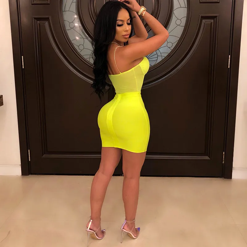 neon green spaghetti strap dress Light Green Prom Dress Column V Neck Beaded Spaghetti Strap Sleeveless Satin Formal Dress main image 1