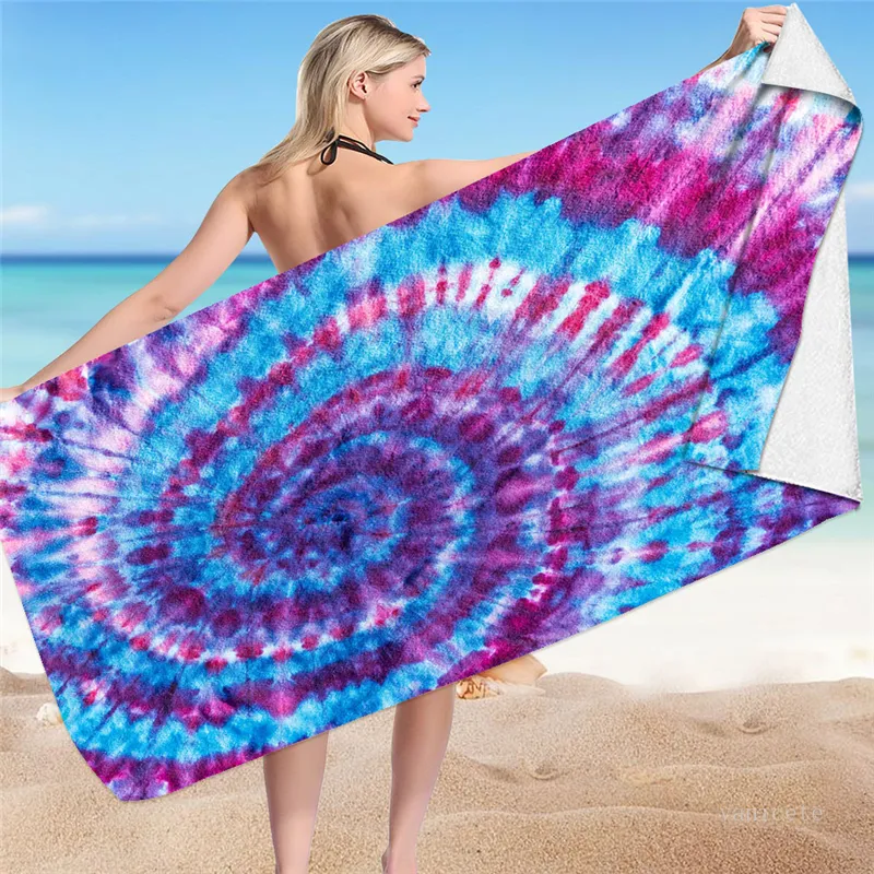 Moda Tie Dye Ręcznik kąpielowy Travel Travel Square Beach Towel Home Textiles 150 * 75 cm 16 Styl T500693