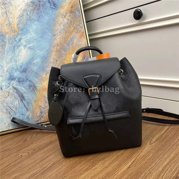 Montsouris Mochila Vintage Black Embossed Cowhide Lexurys Designers Sacos Duffle Bag Designer Backpack M45205