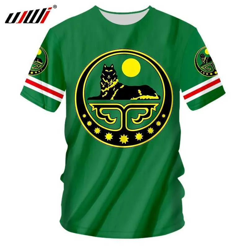 Ujwi chechnya camisa 3d feitos sob encomenda feitos sob encomenda Nome Nome Grozny T-shirt impressão palavra bandeira palavra russo russo rossiya argun gudermes roupas 210629