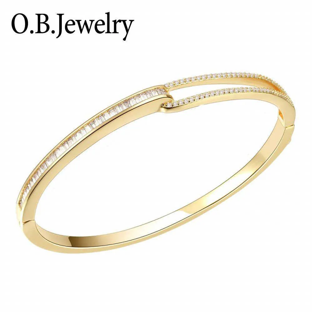 Jin&ju Gold Color Plated Bracelet for Women Femme Charms Jewelry 2021 Making 2020 Cuff Bangle Pulseras Q0720