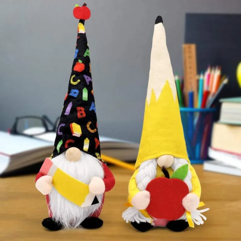 Öğretmen Hediye Parti Malzemeleri Gnomes Apple Kalem Peluş Bebekler Öğrencilerden Okul Yılı Dekor Mezuniyet