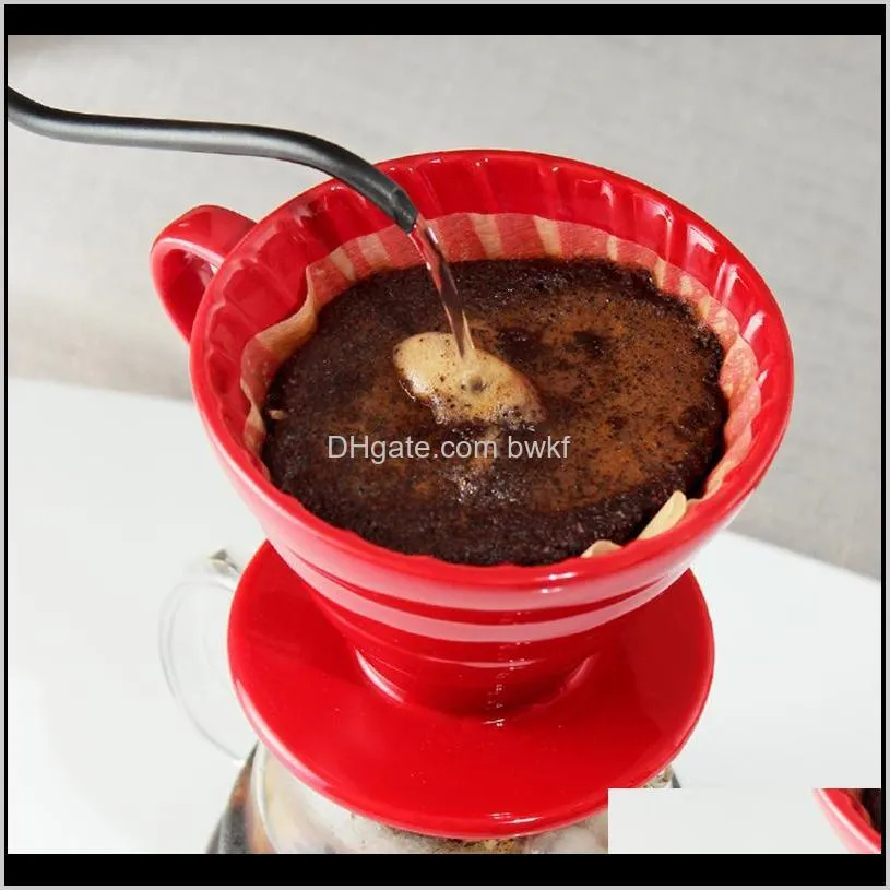 ceramic coffee dripper engine style coffee drip filter cup permanent pour over coffee maker with separate stand for 1-4 cups