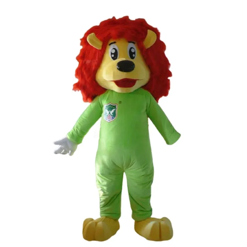 Stage Performance Red Hair Lion Mascot Costume Halloween Christmas Fancy Party Cartoon Character Outfit Suit Adult Women Men Dress Carnival Unisex Adults