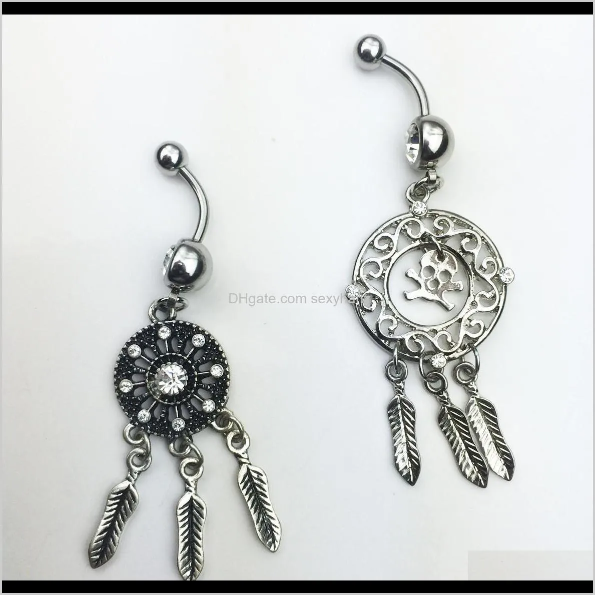 d0647 ( 1 color ) styl belly ring belly ring style dream catcher style rings body piercing jewelry dangle accessories fashion charm