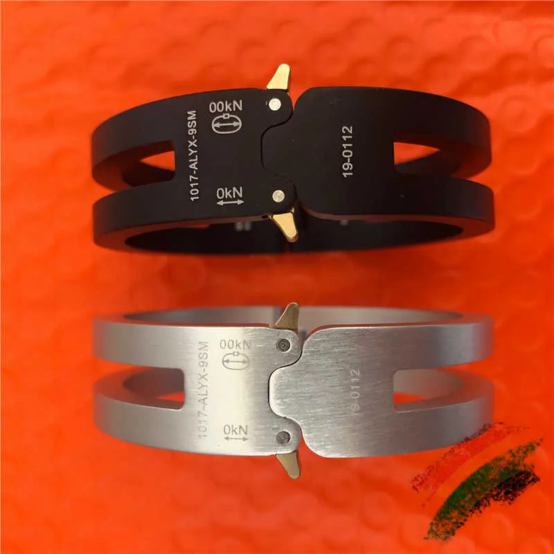 アクセサリー ALYX Giant Leather l Bangle 2021ss New Alyx Aluminium Alloy Bracelet 1:1 High From 15,16