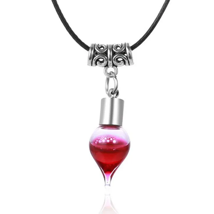 Anhänger Halsketten Halloween Retro Tropfen Blut Glas Schmuck Männer und Frauen Halskette Geschenke