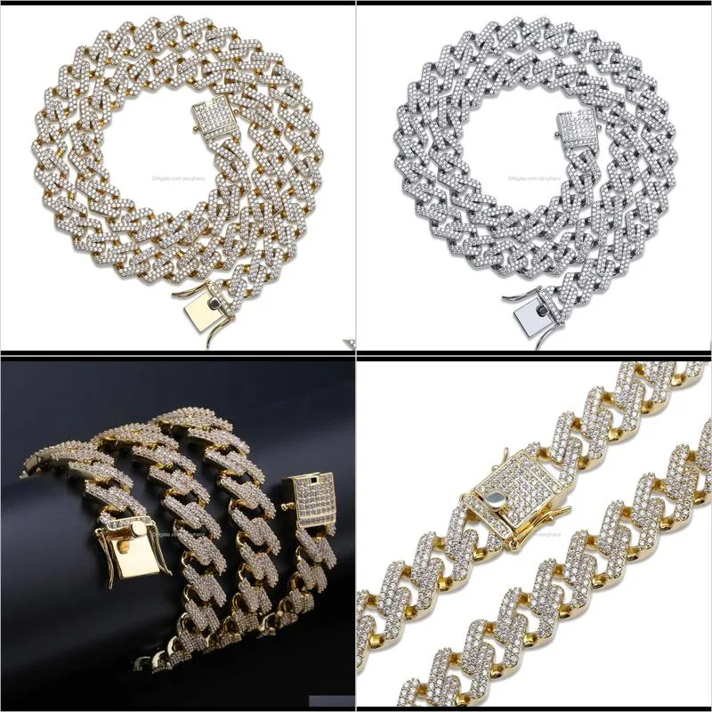 strip  cuban chain zircon man hip-hop necklace hot selling in europe and america