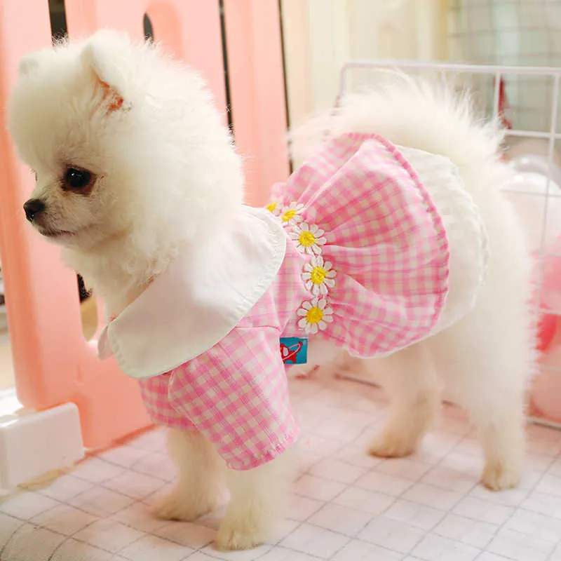 Robe d'expédition rapide robe rose princesse coccinelle tenue d'été vêtements pour petite fête de chien jupe chiot costume animaux domestiques