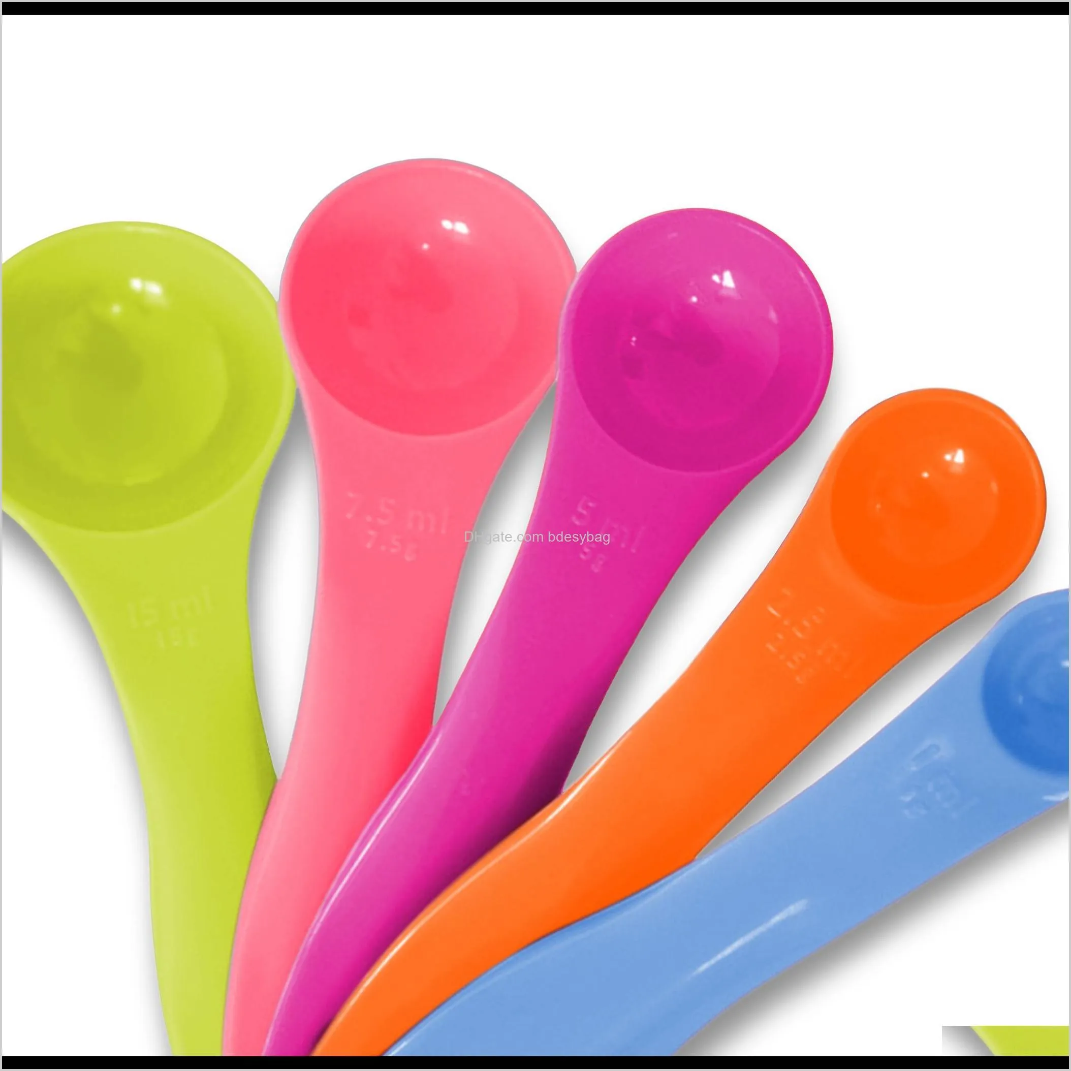 5pcs/set pvc measuring spoons kitchen tool for baking coffee scoop cups w/ scale