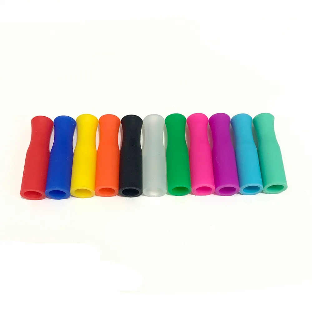 11 Colors Metal Straws Silicone Tips Fit for 6mm Wide Stainless Steel Straw