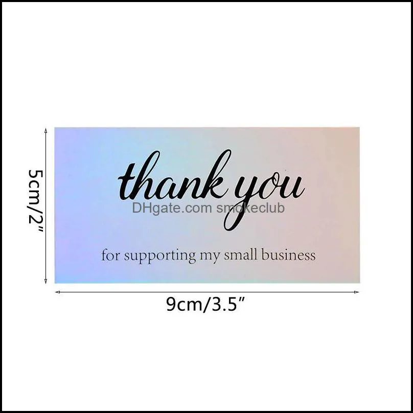 Greeting Cards 50pcs 5*9cm Thank You Card Merchant Cake Shop Shopping Gift Postcard Laser Cut Wedding Invitations Supplies