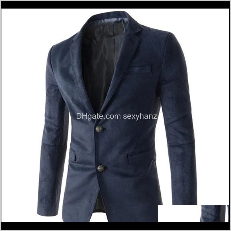wholesale- mens solid black velvet blazer men casual slim fit suit single button blazers mens suede dress outwear wedding dress