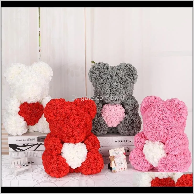 100 pieces teddy bear of roses 3cm foam wedding decorative flowers christmas decor for home diy gifts artificial flowers