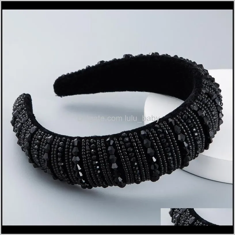 dear inn liu tao hair band za sponge wide edge headband handmade crystal headwear