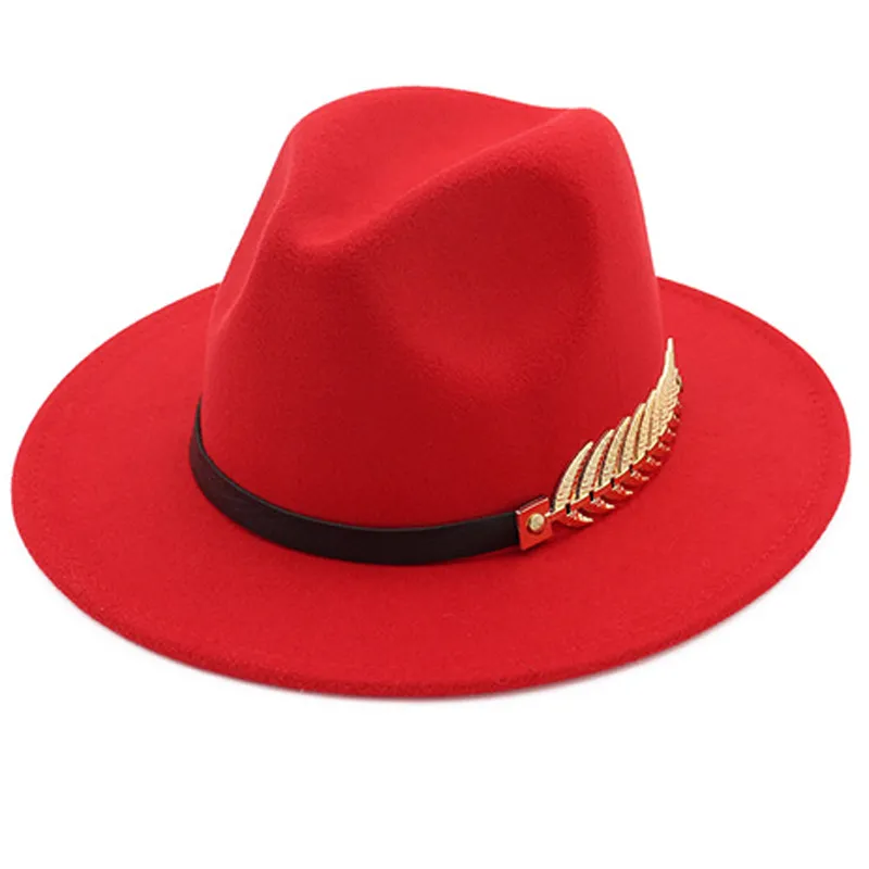 Panie Wełna Fedora Ciepły Kapelusz Jazz Chapeau Femme Feutre Panaman Cap Felt Women Fedory Kapelusze z Perły Pasek Vintage Tilby Caps