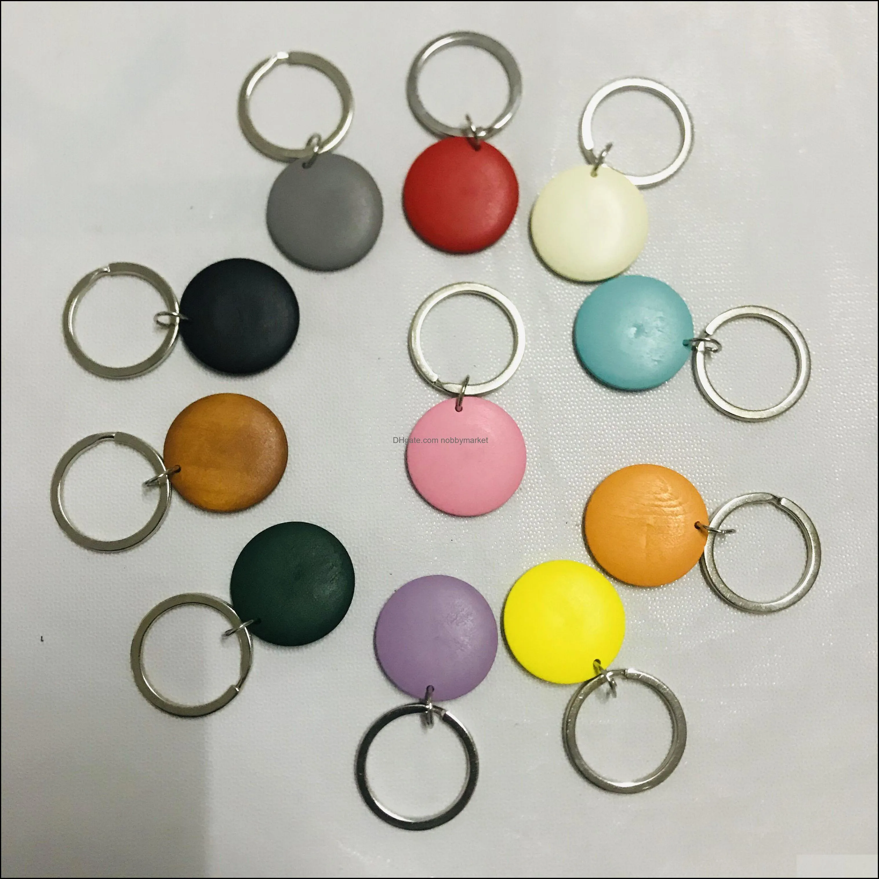 wooden bead keychain can print round and cotton tassel pendant key ringCustomized foreign trade beaded Frilled wafer car YWJHMY 001 UPS