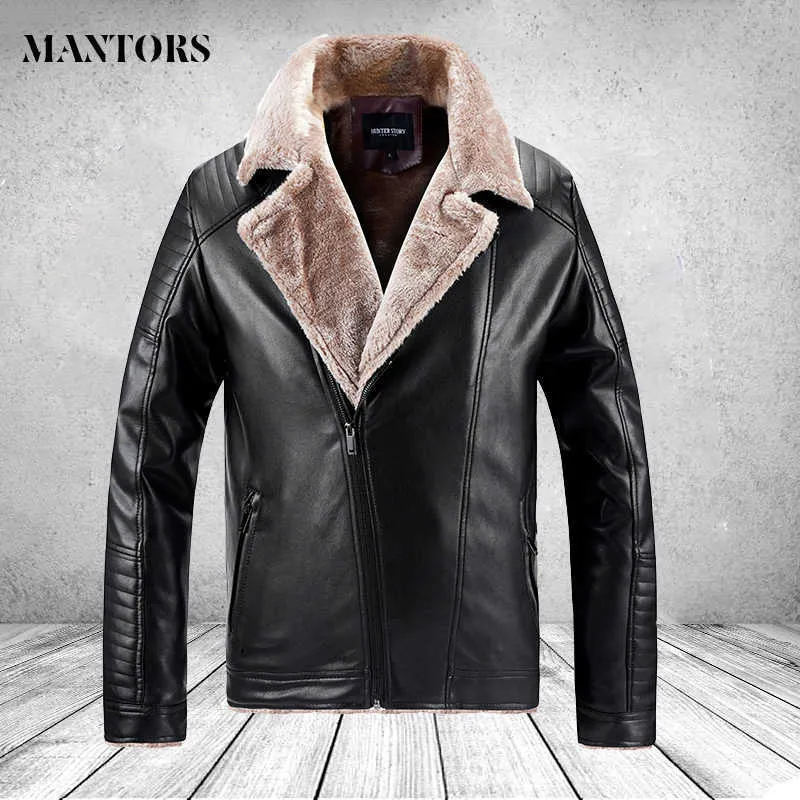 Mens Mode Leahter Jackor Coats Moto Biker Mäns Windbreaker Bomber Jacka Höst Vinter Man Punk Outdoors Streetwear 211009