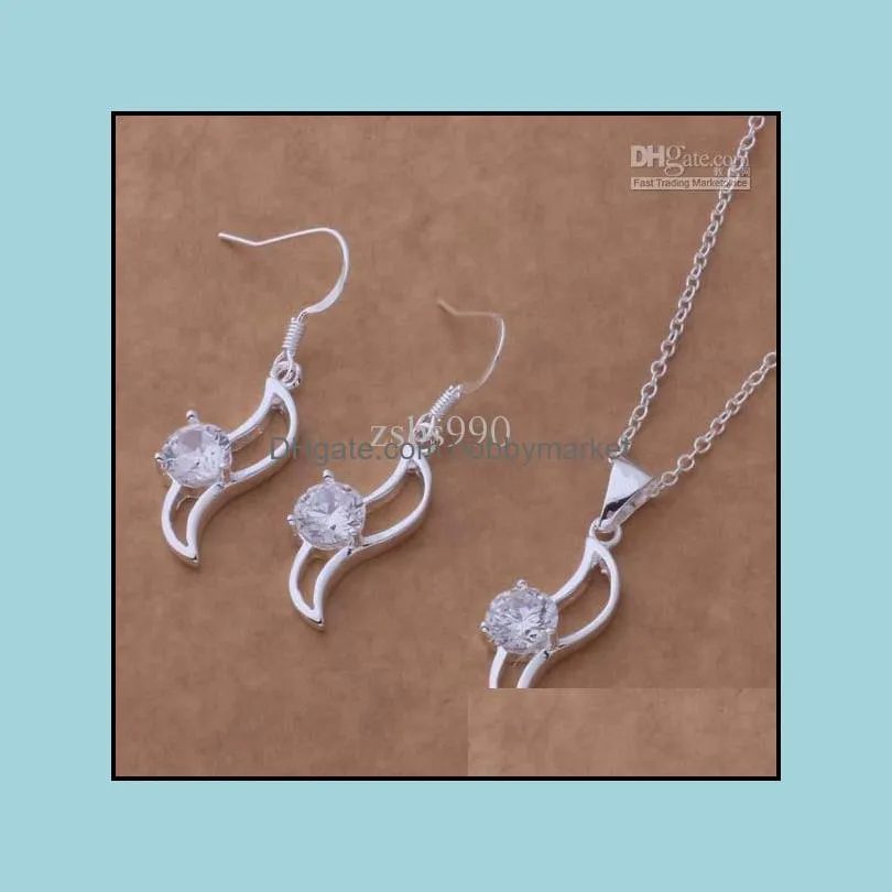 Mixed Fashion Jewelry Set 925 Silver necklace & earrings for women to send his girlfriend / wife gifts free shipping 9set/lot