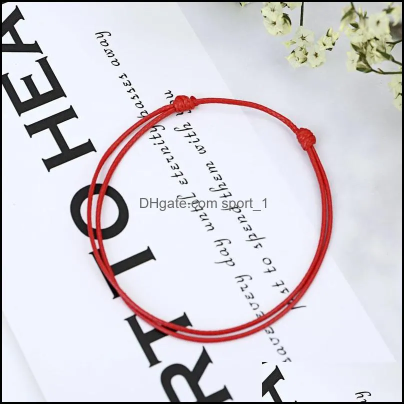 Simple Thin Lucky Red String Bracelet Wax Rope Friendship Bracelets Bangles Pulseras