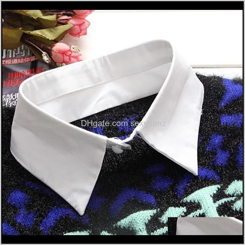 new fake collar for shirt detachable collars solid shirt lapel blouse top men women black white clothes shirt acc qyleqs