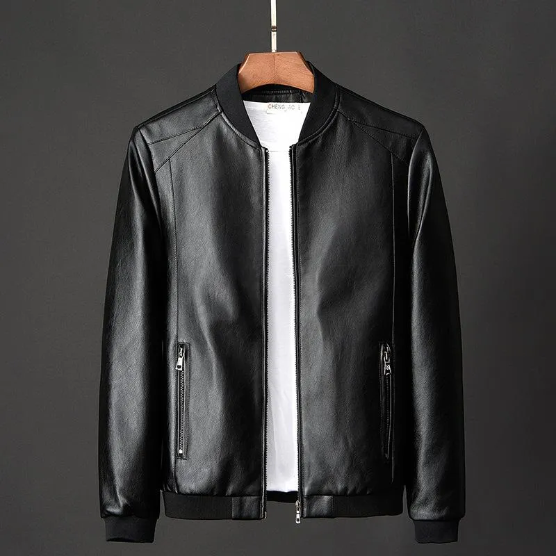 Mens Jackets Leather Jacket Bomber Motorcycle Men Biker Pu Baseball Plus Size 7xl 2022 Fashion Causal Jaqueta Masculino J410