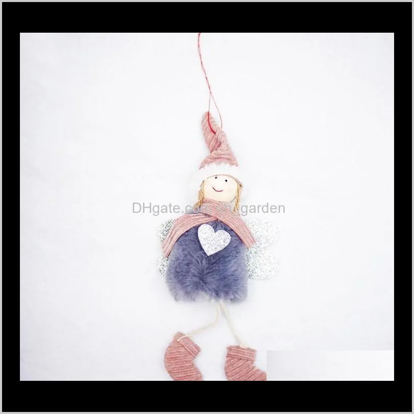 christmas angel plush doll girl ski pendant christmas tree decoration for home xmas party kids gift bedroom decoration for 