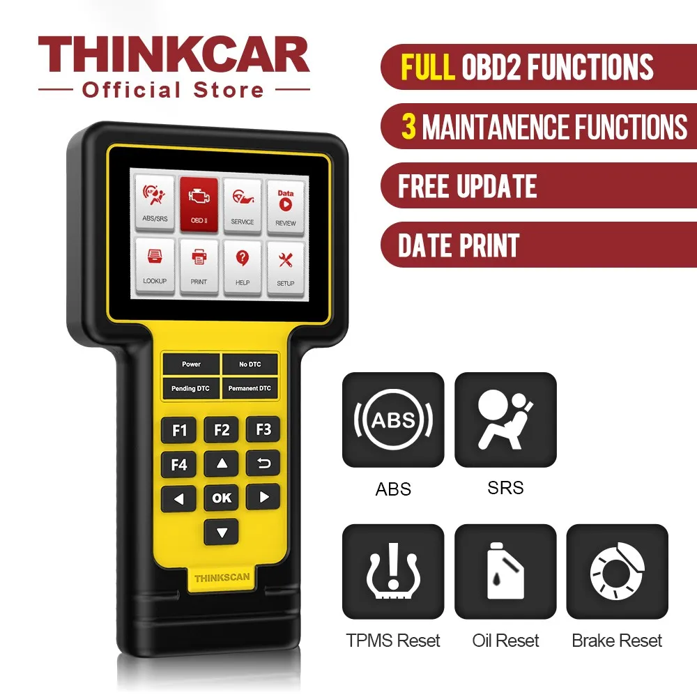 Herramienta de diagnóstico Thinkcar ThinkScan 600 OBD2 Lector de códigos ABS / SRS Escáner del automóvil Aceite / TPMS / Restablecimiento de frenos