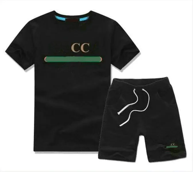 In voorraad 2-7 Jaar Designer Kids T-Shirt Broek Set Merk Kinderen 2 Stuk Katoenen Kleding baby Jongens meisje mode Kleding G0221