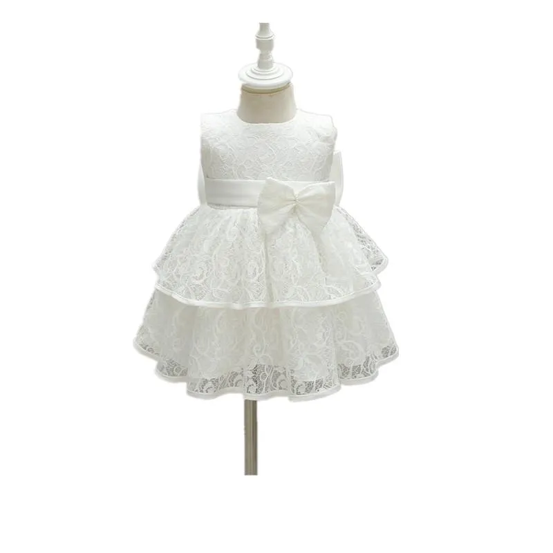 Abiti da ragazza all'ingrosso Bambine in pizzo Abbigliamento Baby Party Compleanno Matrimonio Nato Battesimo Abiti Abito W8