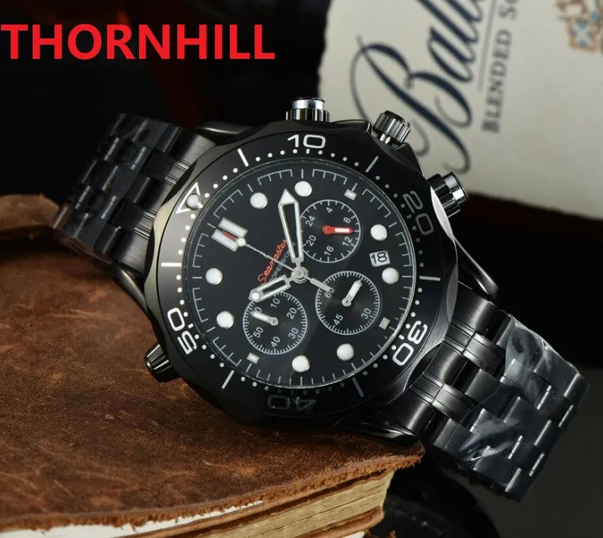 Mens Multi Funcitonal Quartz Watches Stopwatch 42 mm Pełne zegarek ze stali nierdzewnej Sapphire Luminous Watch Factory Montre de LU2679