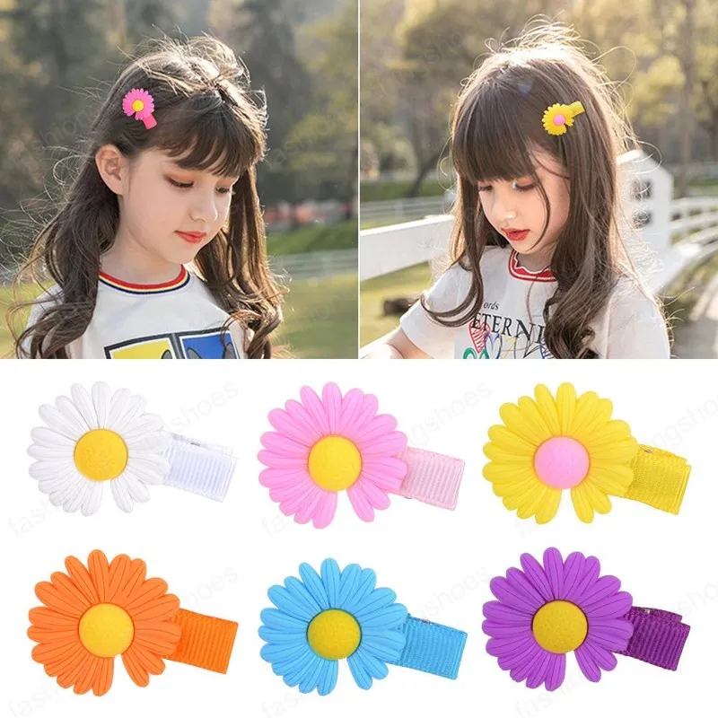 Neonate Fermagli per capelli Forcine per capelli Crisantemo infantile Fiore Fermacapelli Sicurezza per bambini Semplice carino BB Clip Accessori per capelli per bambini