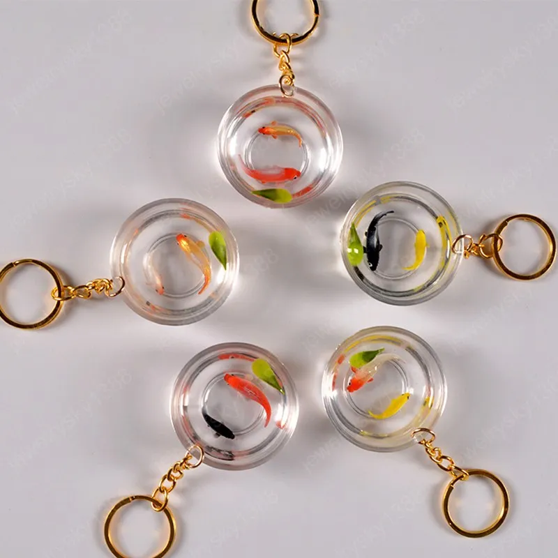 Creatieve gelukkige koi sleutelhanger aquarium goudvis tas hanger mode sleutelhanger ringen voor Wome sieraden geschenken