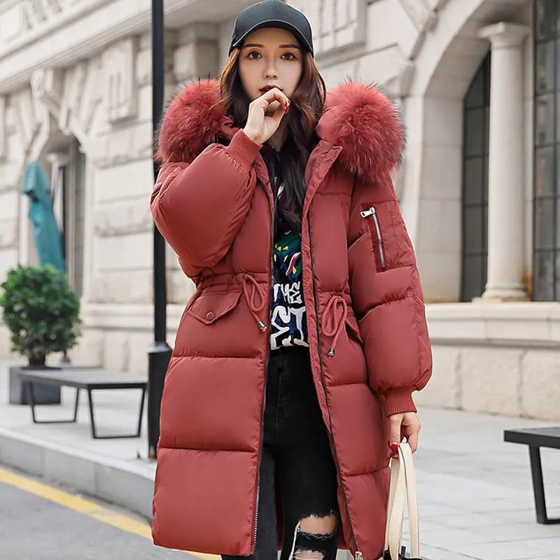 Winter Thick Hoodie Womens Down Parka With Large Fur Long Neck Army Green Outerwear STRA22 From Strawberry22 30.25 DHgate.Com