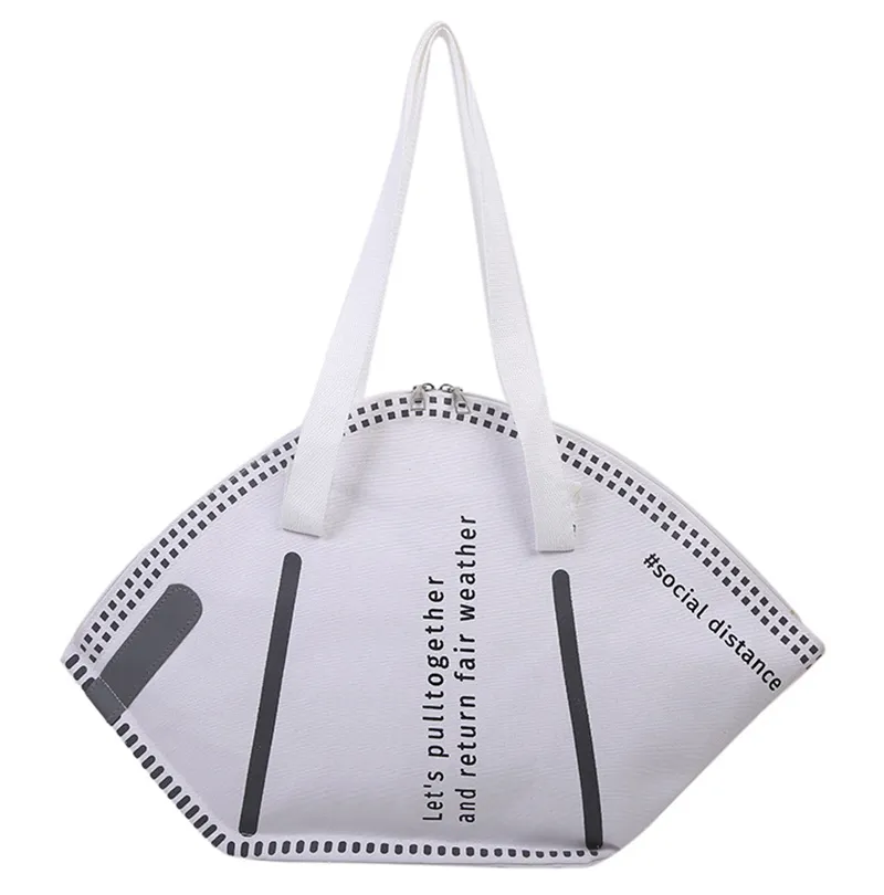 PB0007 Fashion Personality Bags Creative Mask Style Designer Handbag Shoulder Bag Large Capacity Shopping Black White 