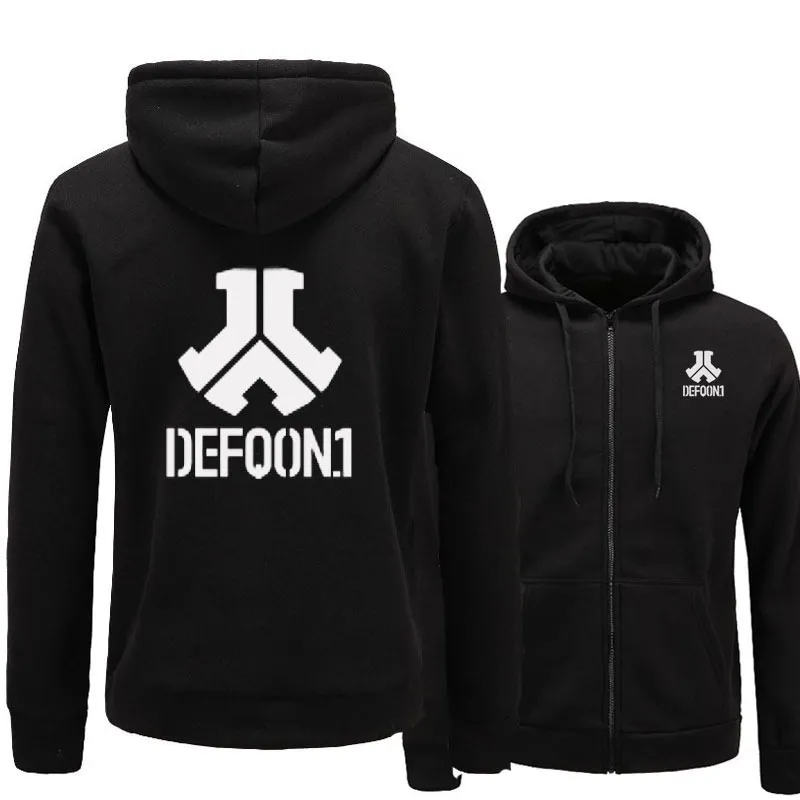 New Defqon 1 Rock Band Hip Hop Men Hoodies Sweatshirts Inverno Autumn Zipper Fleece Casual Jackets Capuz de roupas masculinas
