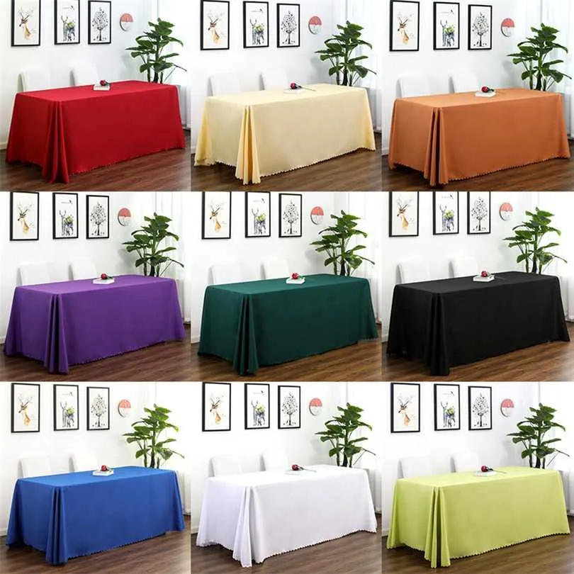 Table Cover Cloth Rectangle for Wedding Party Decoration White cloth Cloths Home el Birthday Event Decors 211103