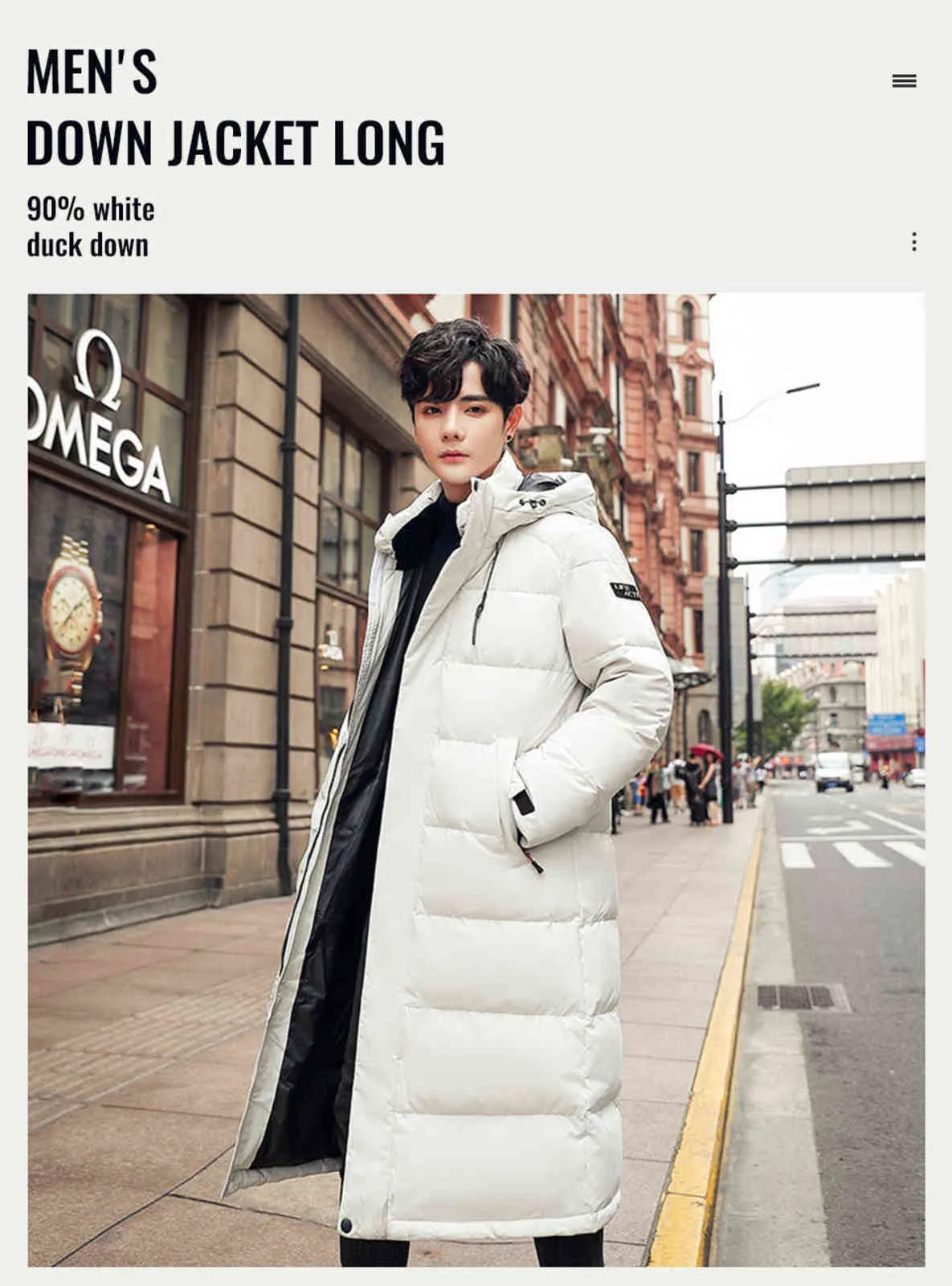 90% White Duck Down winter jacket coat for Men - Winter