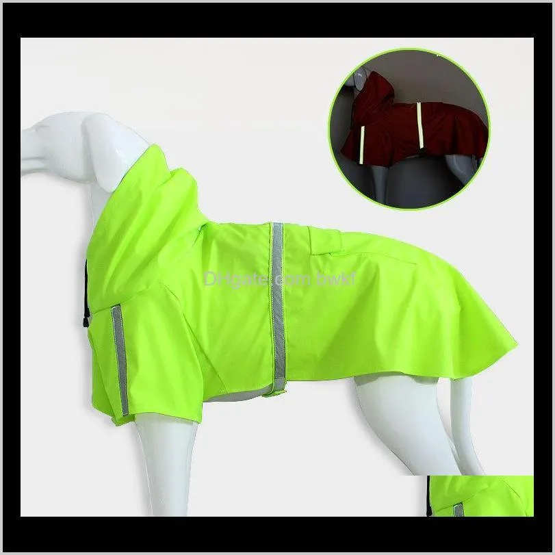 dog rain coat clothes pet big dog puppy raincoat casual waterproof jacket costumes yellow plus size xxl raincoat for large dogs 201127