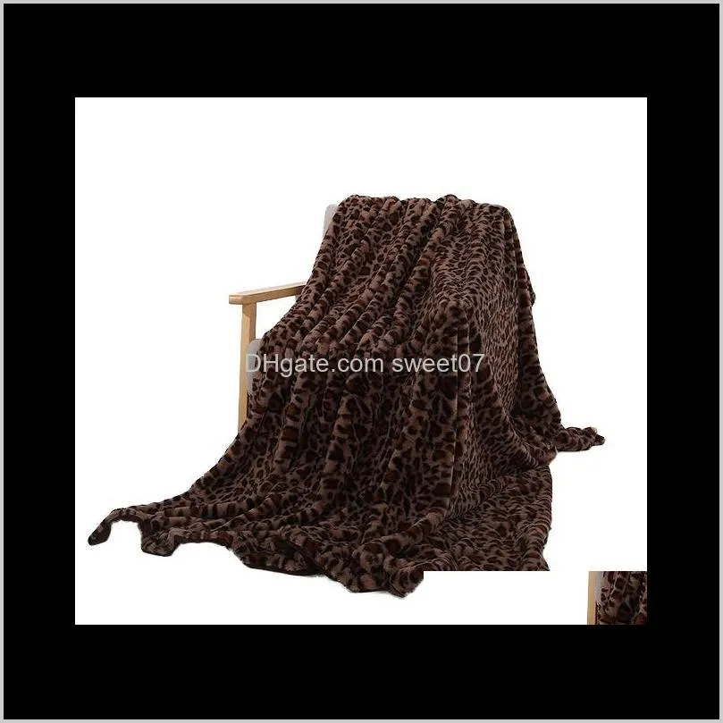 faux fur fleece throw blanket leopard printing polyestser minky fleece couch sofa home decor blanket twin