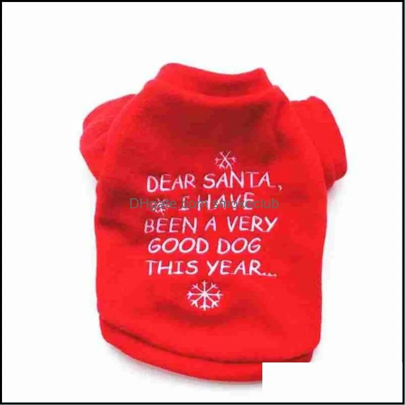 Cute Pet Dog Christmas Gifts Clothes Red Dog Apparel Polar Fleece Clothing T shirt Jumpsuit Puppy Costume Outfit Pet Supply