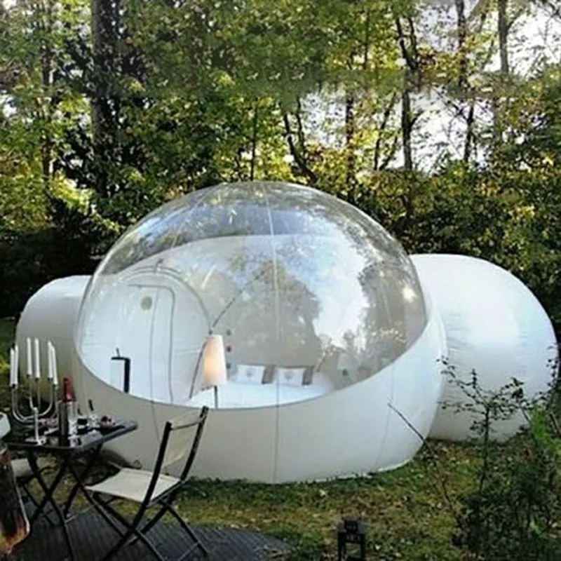 Nadmuchiwany Bubble House Namioty Hotel Schronenty 13ft Średnica 4m Dwa osoby Outdoor Camping Namiot Family Camp Backyard Darmowa dostawa