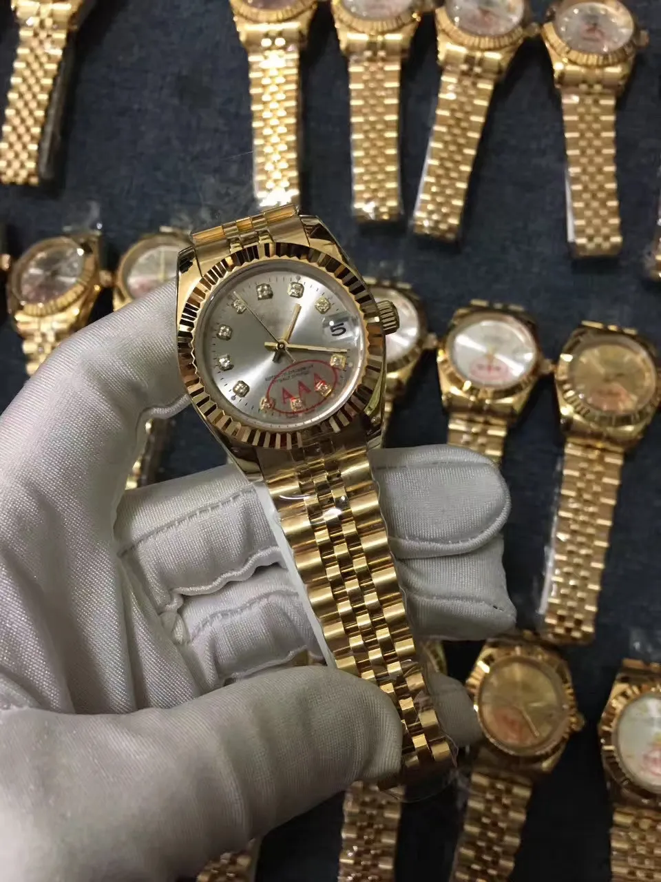 Klassieke heren- en dameshorloges presidentiële diamanten kast roestvrij stalen horloge laagste dames a239q