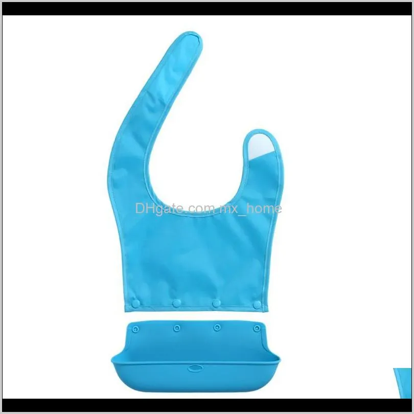 new adult bib mealtime clothing protector with a detachable crumb catcher anti-leakage bib for seniors elderly disabled smr88