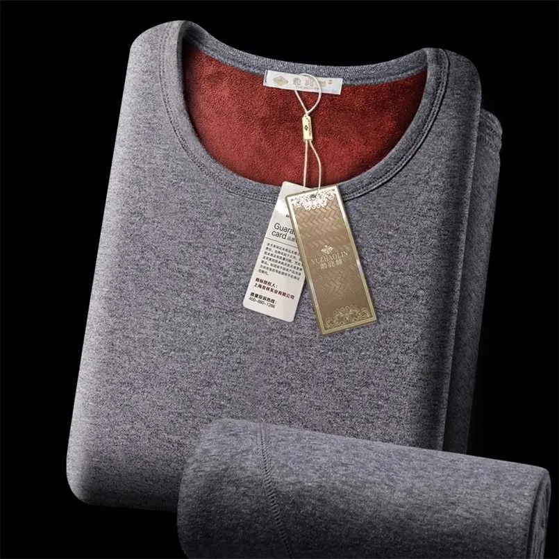 الملابس الداخلية الحرارية للرجال لونغ جونز الشتاء المرأة الحرارية قميص + سروال مجموعة الدافئة سميكة الصوف الحجم L-XXXL 211108