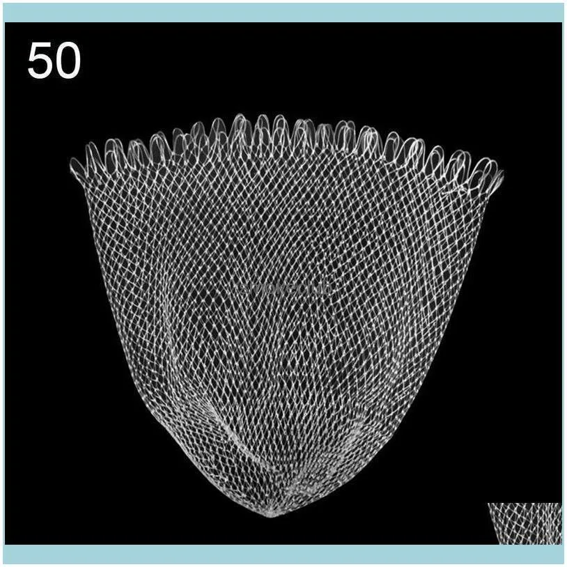 Fishing Accessories Double Line Braided Mesh Landing Net 30/40/50/60 Tools Hole For Bass Trout Catch Luring Accesorry U1g0
