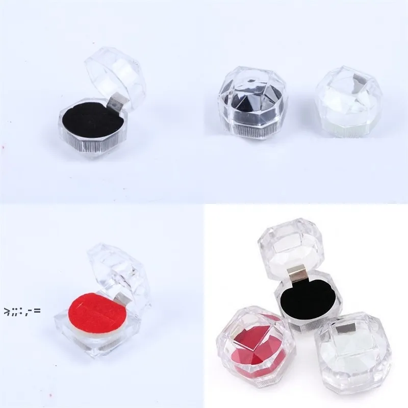 Fashion Acrylic Jewelry Packing Box Womens Ornaments Case Ring Earring Stud Storage Jewels Gift Container RRA10144