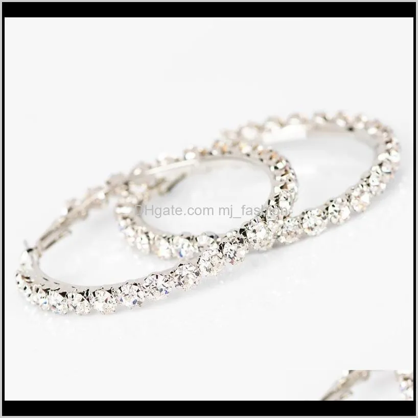 yfjewe 2020 new hot sale crystal rhinestone earrings women gold sliver hoop earrings fashion jewelry earrings for women ps1559