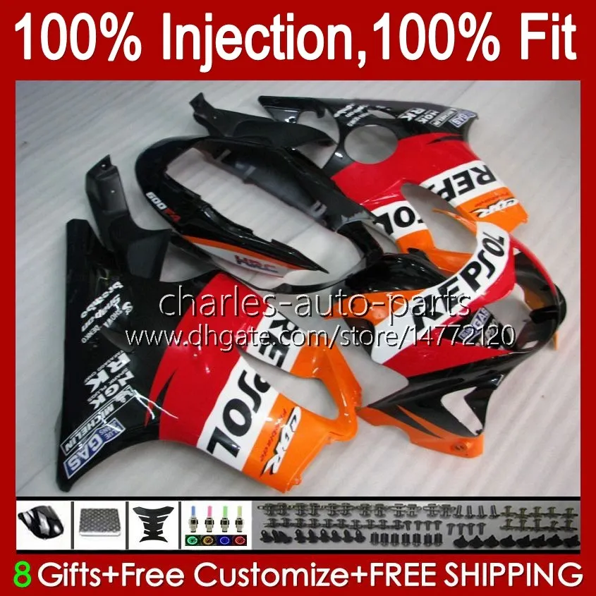 Honda CBR 600F4 600CC 600 F4 FS CC 1999-2000 Bodywork 54NO.149 100％FIT CBR600F4 1999 2000 CBR600 F4 99 00 OEM Faireing Kit Repsol Hot