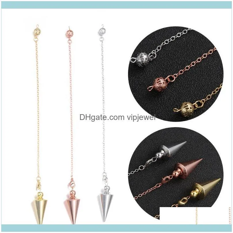 Cone Metal Pendulum for Wicca Antique Copper Gold-color Spiritual Pendulo Radiestesia Healing Pendule Women Men Fashion Jewelry